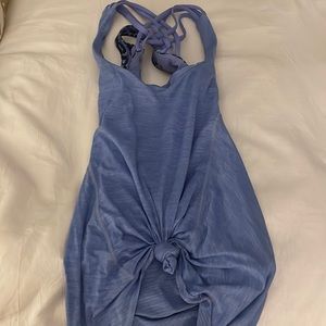 Blue Lululemon workout tank top,Built in bra blue and black cheeta print. Size 6